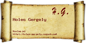 Holes Gergely névjegykártya
